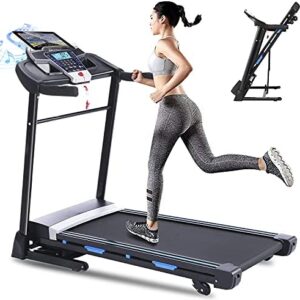 ANCHEER Folding Treadmill 300 lb Capacity, Foldable Treadmills for Home Gym with Auto Incline, 3.25hp Electric Running Machine Equipment for Walking Running Cardio Training Workout