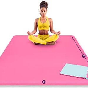 ActiveGear Large Yoga Mat 6 x 6 ft - 8mm Extra Thick, Durable, Comfortable, Non-Slip & Odorless Premium Square Yoga and Pilates Mat for Home Gym