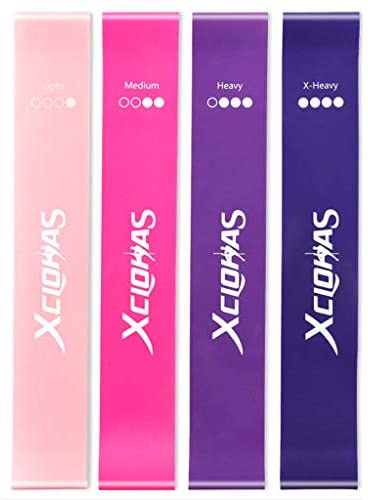 XCLOHAS Mini Loop Resistance Bands with User Guide and Carry Bag, Exercise Bands for Legs and Butt Stretching Workout Home Yoga Fitness Training Equipment 12" x 2"