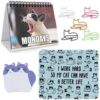Office Gift for Cat Lovers | Cute Cat Office Supplies - Funny Cat Memes Desktop Flipbook, Cat Mouse Pad, Cat Shaped Bookmark Paper Clips, Cat Sticky Notes, Accessories for Home School Work Office