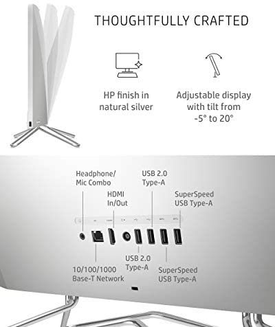 HP 27 All-in-One PC, 11th Gen Intel Core i5-1135G7 Processor, 8 GB RAM, 512 GB SSD, 27" Full HD Touchscreen, Windows 10 Home, Wired Mouse & Keyboard, Dual-Array Mic, 1080p Webcam (27-DP1270, 2020) - Image 7