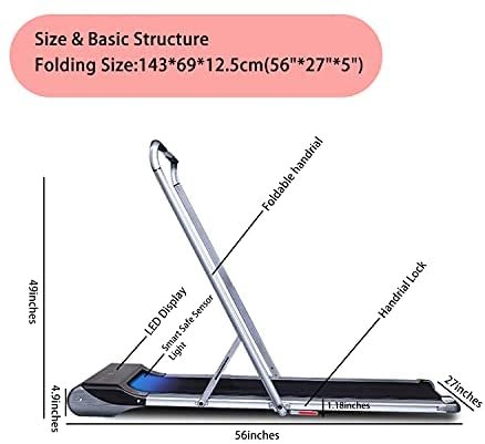 RHYTHM FUN Treadmill Under Desk Treadmill 2-in-1 Folding Running Walking Treadmill with Foldable Handtrail and Speed Sensor Light Slim Mini Quiet Treadmill with Smart Remote Workout App forHome/Office - Image 3