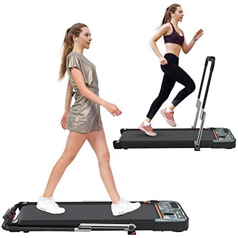HOTSYSTEM 2 in 1 Installation-Free Folding Treadmill, 2.5HP Portable Under Desk Treadmill with Bluetooth, LED, Remote Control Smart Treadmill for Home Office Cardio Exercise - Image 2