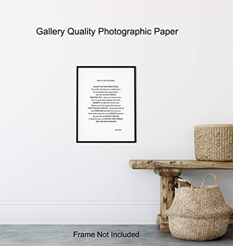 Steve Jobs Motivational Quote, Art Print, Home Decor - Inspirational Apple Wall Art Poster - Unique Room Decorations for Office, Den - Gift for Entrepreneur, Disruptor, Boss - 8x10 Photo Unframed - Image 9