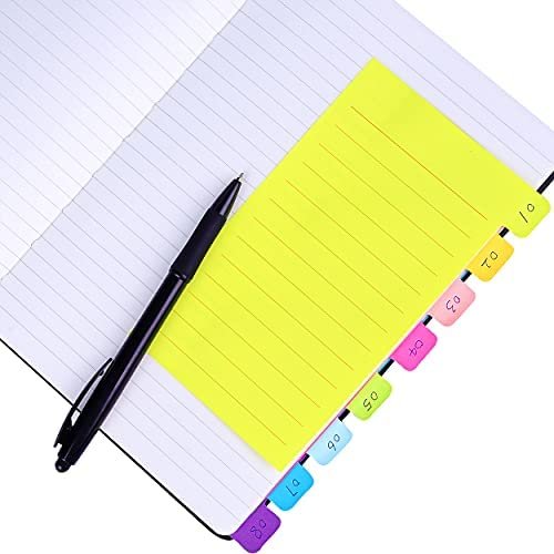 Office Supplies Divider Sticky Notes Tabs,School Supplies, Tabbed Self-Stick Lined Note Pad, 4 x 6 Inches, 64 Ruled Notes per Pack, 4 Pack - Image 3