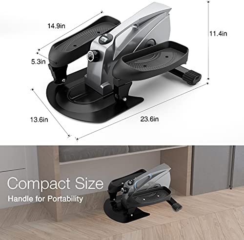 PERLECARE Under Desk Elliptical Portable Elliptical Machine, Desk Bike Pedal Exerciser with Adjustable Resistance & LCD Monitor, Non-Slip Quiet Elliptical Suitable for Gym Office Home - Model PCPE01 - Image 6