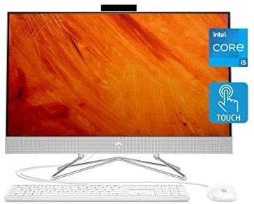 HP 27 All-in-One PC, 11th Gen Intel Core i5-1135G7 Processor, 8 GB RAM, 512 GB SSD, 27" Full HD Touchscreen, Windows 10 Home, Wired Mouse & Keyboard, Dual-Array Mic, 1080p Webcam (27-DP1270, 2020) - Image 2