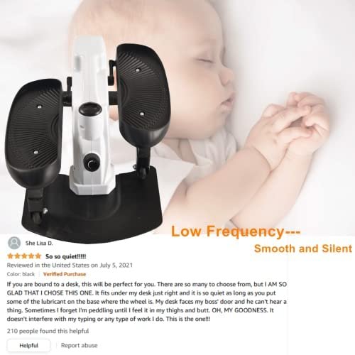 GREARDEN Under Desk Elliptical Machine, Mini Cycle Exercise Bike, Desk Elliptical Machine Trainer with Non-Slip Pedal, Display Monitor & Adjustable Resistance for Home Office Workout Compact Trainer - Image 3