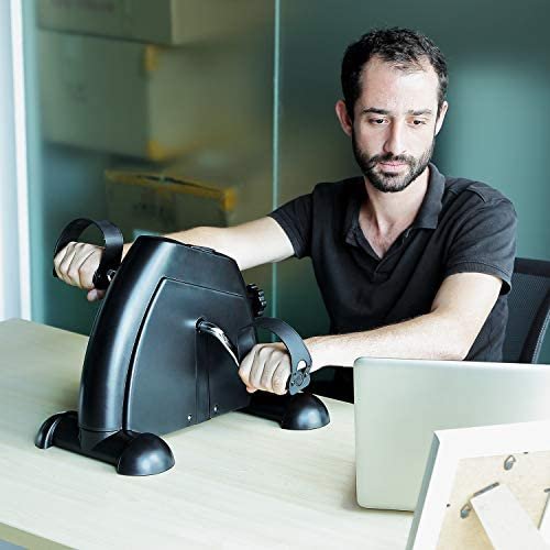 Mini Exercise Bike, Under Desk Bike Pedal Exerciser Portable Foot Cycle Arm & Leg Peddler Machine with LCD Screen Displays - Image 7