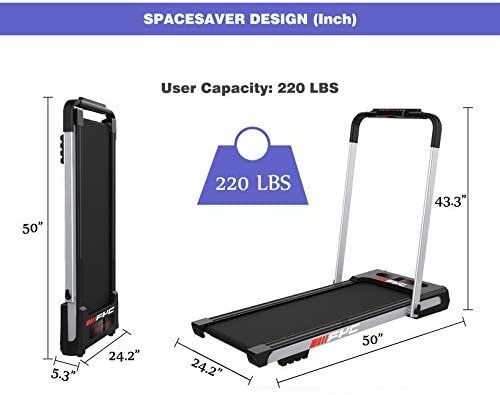 FYC Under Desk Treadmill for Home 2-in-1 Folding Treadmill 2.5HP Compact Treadmill Exercise Workout Electric Foldable Running Machine Portable Treadmill for Running and Walking, Installation-Free - Image 6