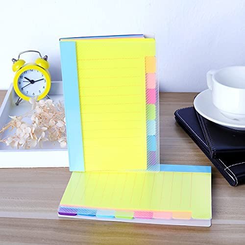 Office Supplies Divider Sticky Notes Tabs,School Supplies, Tabbed Self-Stick Lined Note Pad, 4 x 6 Inches, 64 Ruled Notes per Pack, 4 Pack - Image 5