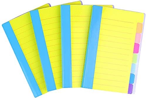 Office Supplies Divider Sticky Notes Tabs,School Supplies, Tabbed Self-Stick Lined Note Pad, 4 x 6 Inches, 64 Ruled Notes per Pack, 4 Pack - Image 2