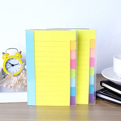 Office Supplies Divider Sticky Notes Tabs,School Supplies, Tabbed Self-Stick Lined Note Pad, 4 x 6 Inches, 64 Ruled Notes per Pack, 4 Pack - Image 4