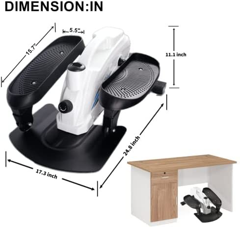 GREARDEN Under Desk Elliptical Machine, Mini Cycle Exercise Bike, Desk Elliptical Machine Trainer with Non-Slip Pedal, Display Monitor & Adjustable Resistance for Home Office Workout Compact Trainer - Image 4
