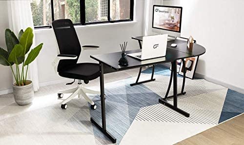 GreenForest L Shaped Gaming Desk 58.1 inch Home Corner Office Desk Writing Studying Computer Table PC Workstation for Home Office Bedroom, Black - Image 7