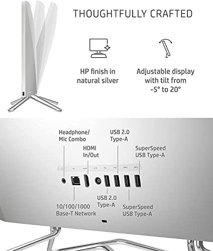 HP All-in-One 27" FHD Micro-Edge Touchscreen PC, 11th Gen Quad-Core i7-1165G7 up to 4.7GHz, 16GB RAM, 512GB PCIe SSD+1TB HDD, HDMI, RJ45, WiFi, Media Card Reader, M-ytrix HDMI Cable, Win 10 (Renewed) - Image 5