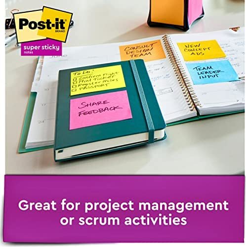 Post-it Super Sticky Notes, 3x3 in, 24 Pads, 2x the Sticking Power, Rio de Janeiro Collection, Bright Colors (Orange, Pink, Blue, Green), Recyclable (654-24SSAU-CP) - Image 7