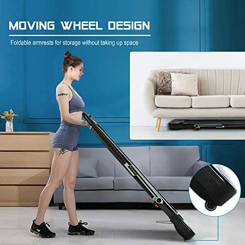 HOTSYSTEM 2 in 1 Installation-Free Folding Treadmill, 2.5HP Portable Under Desk Treadmill with Bluetooth, LED, Remote Control Smart Treadmill for Home Office Cardio Exercise - Image 7