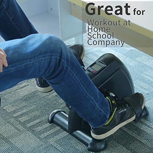 Mini Exercise Bike, Under Desk Bike Pedal Exerciser Portable Foot Cycle Arm & Leg Peddler Machine with LCD Screen Displays - Image 6