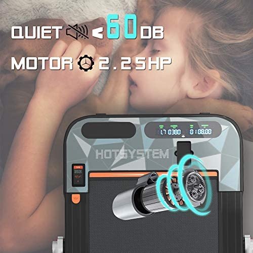 HOTSYSTEM 2 in 1 Installation-Free Folding Treadmill, 2.5HP Portable Under Desk Treadmill with Bluetooth, LED, Remote Control Smart Treadmill for Home Office Cardio Exercise - Image 5