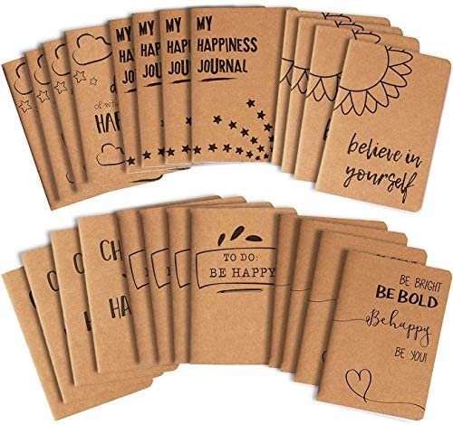 24 Pack Kraft Paper Notebook, Happy Journal (4 x 5.75 in) - Image 2