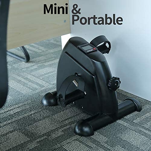 Mini Exercise Bike, Under Desk Bike Pedal Exerciser Portable Foot Cycle Arm & Leg Peddler Machine with LCD Screen Displays - Image 5