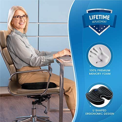 Everlasting Comfort Office Chair Seat Cushion Pillow for Back, Coccyx, & Tailbone Pain Relief Pad - Image 4