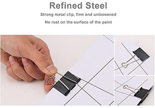DSTELIN Large Binder Clips 1.6Inch (24 Pack), Big Paper Clamps Clips for Office Supplies, 1.6Inch/41mm Width, 0.7Inch/18mm Capacity, Black - Image 4
