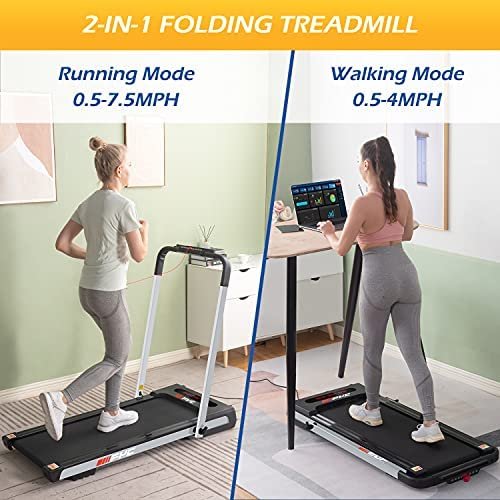 FYC Under Desk Treadmill - 2 in 1 Folding Treadmill for Home 2.5 HP, Installation-Free Foldable Treadmill Compact Electric Running Machine, Remote Control & LED Display Walking Running Jogging for Home Office Use - Image 3