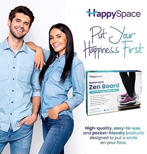 Anti-fatigue Balance Board, Standing Mat Desk Workout Equipment, Standing Desk Balance Trainer for Home or Office, Improve Posture and Circulation, Reduce Stiff Muscles from Happy Space by Hotbrands - Image 9