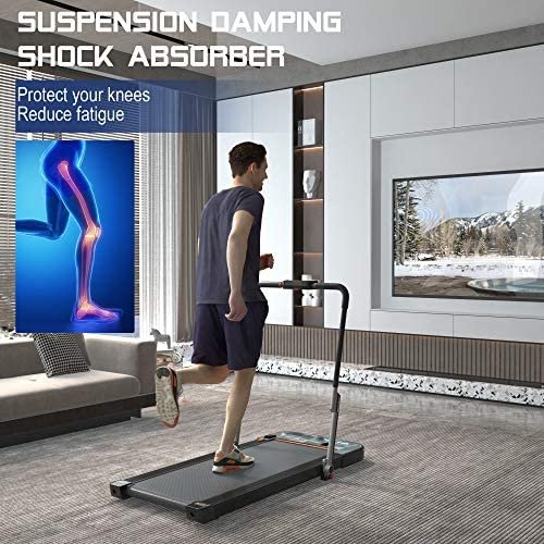 HOTSYSTEM 2 in 1 Installation-Free Folding Treadmill, 2.5HP Portable Under Desk Treadmill with Bluetooth, LED, Remote Control Smart Treadmill for Home Office Cardio Exercise - Image 6
