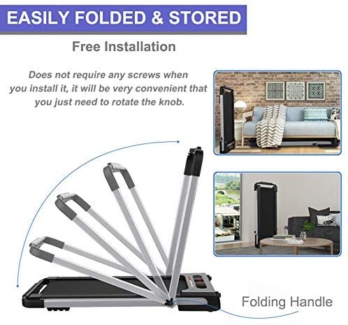 FYC Under Desk Treadmill for Home 2-in-1 Folding Treadmill 2.5HP Compact Treadmill Exercise Workout Electric Foldable Running Machine Portable Treadmill for Running and Walking, Installation-Free - Image 3