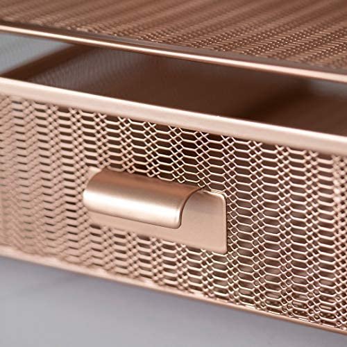 Blu Monaco Workspace Rose Gold Desk Organizers and Storage Accessories Desktop Rack File Organizer with File sorters and Drawer for Office Supplies, Paper, Device and Folder - Image 7