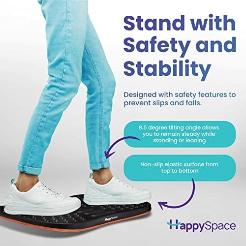 Anti-fatigue Balance Board, Standing Mat Desk Workout Equipment, Standing Desk Balance Trainer for Home or Office, Improve Posture and Circulation, Reduce Stiff Muscles from Happy Space by Hotbrands - Image 5