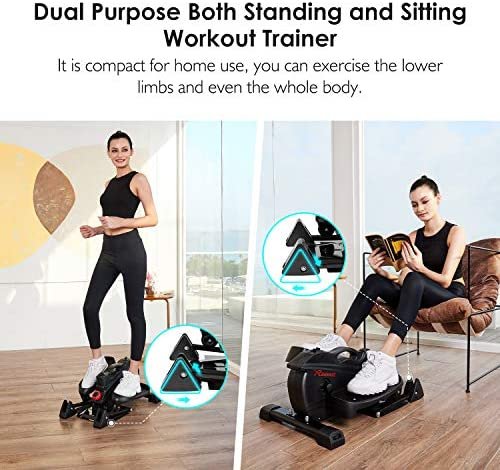 REEHUT Under Desk Elliptical Machine for Home Office , Mini Elliptical,Pedal Exerciser Trainer, Standing Elliptical Bike, Quiet & Compact Workout Trainer with Adjustable Resistance & LCD Display - Image 3