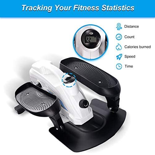 GREARDEN Under Desk Elliptical Machine, Mini Cycle Exercise Bike, Desk Elliptical Machine Trainer with Non-Slip Pedal, Display Monitor & Adjustable Resistance for Home Office Workout Compact Trainer - Image 6