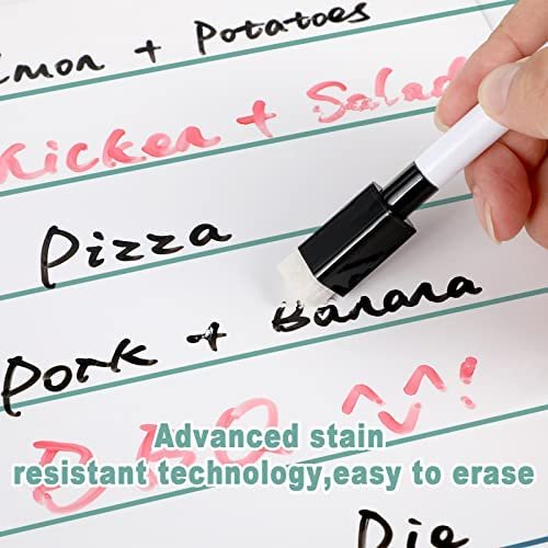 2 Pieces Magnetic Weekly Dry Erase Boards Erasable Weekly Calendars Whiteboard Planners with 2 Pieces Markers for Office, Home, School Supplies (Leaf Style) - Image 3