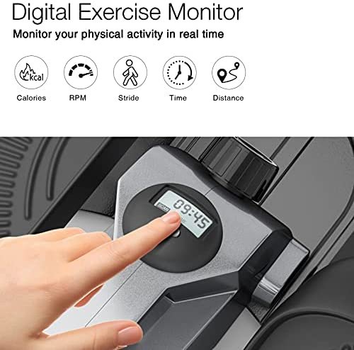 PERLECARE Under Desk Elliptical Portable Elliptical Machine, Desk Bike Pedal Exerciser with Adjustable Resistance & LCD Monitor, Non-Slip Quiet Elliptical Suitable for Gym Office Home - Model PCPE01 - Image 4