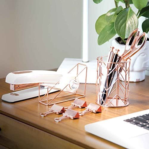 U Brands Desktop Accessory Kit, Office Supplies Set, Rose Gold, 10-Piece - 2106U00-01 - Image 3