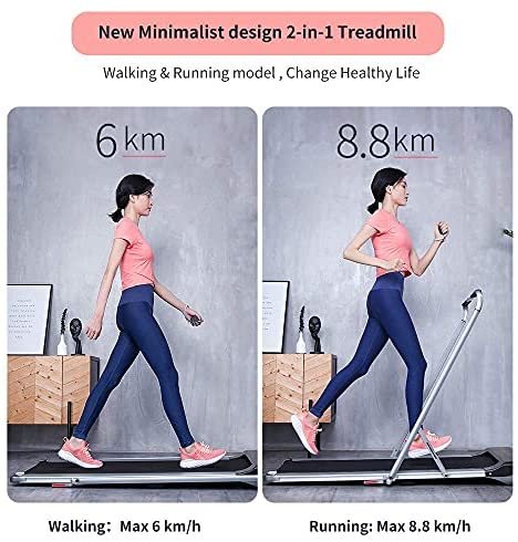 RHYTHM FUN Treadmill Under Desk Treadmill 2-in-1 Folding Running Walking Treadmill with Foldable Handtrail and Speed Sensor Light Slim Mini Quiet Treadmill with Smart Remote Workout App forHome/Office - Image 4