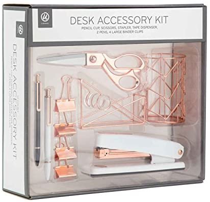 U Brands Desktop Accessory Kit, Office Supplies Set, Rose Gold, 10-Piece - 2106U00-01 - Image 2