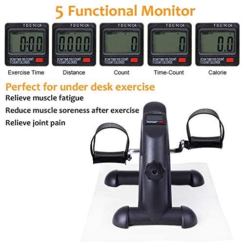 Hausse Portable Exercise Pedal Bike for Legs and Arms, Mini Exercise Peddler with LCD Display - Image 3