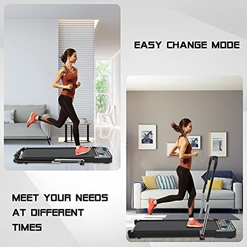 HOTSYSTEM 2 in 1 Installation-Free Folding Treadmill, 2.5HP Portable Under Desk Treadmill with Bluetooth, LED, Remote Control Smart Treadmill for Home Office Cardio Exercise - Image 3