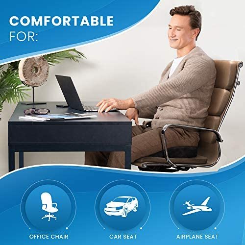 Everlasting Comfort Office Chair Seat Cushion Pillow for Back, Coccyx, & Tailbone Pain Relief Pad - Image 7