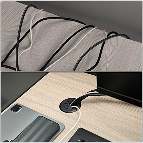 HYCC 2 Pack 2 Inch Flexible Desk Grommet,Organize Wires and Cables on Office Equipment, Computer Components, Entertainment Systems Effectively - Color: Black - Image 6