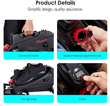 REEHUT Under Desk Elliptical Machine for Home Office , Mini Elliptical,Pedal Exerciser Trainer, Standing Elliptical Bike, Quiet & Compact Workout Trainer with Adjustable Resistance & LCD Display - Image 6