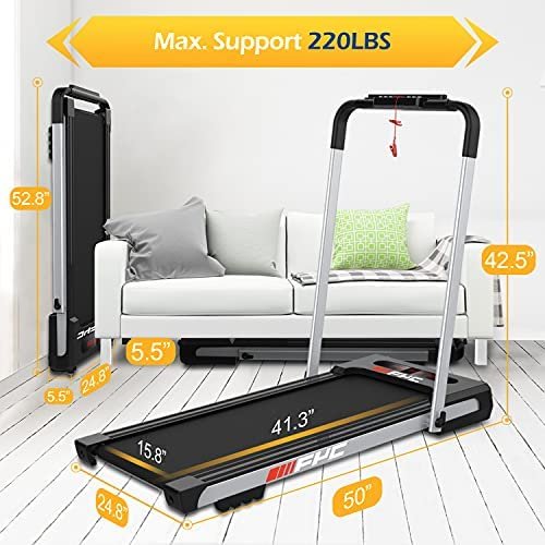FYC Under Desk Treadmill - 2 in 1 Folding Treadmill for Home 2.5 HP, Installation-Free Foldable Treadmill Compact Electric Running Machine, Remote Control & LED Display Walking Running Jogging for Home Office Use - Image 7