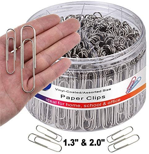 Paper Clips NonSkid, Medium and Jumbo Paper Clips (1.3 inch & 2.0 inch), Durable & Rustproof, Coated Paper Clip Great for Office School and Personal Use - Image 4