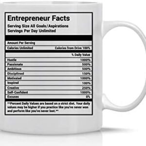 Entrepreneur Facts Mug – Inspirational And Motivational Gag Gift Best Boss Ever Best Gift Idea for Men or Women Bosses Day Leaving Moving Appreciation Retirement – 11oz Coffee Mug – By CBT Mugs