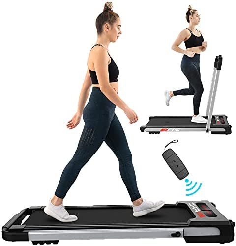 FYC Under Desk Treadmill for Home 2-in-1 Folding Treadmill 2.5HP Compact Treadmill Exercise Workout Electric Foldable Running Machine Portable Treadmill for Running and Walking, Installation-Free